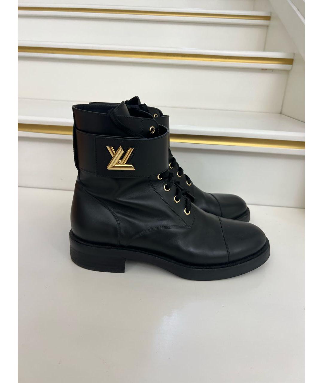 LOUIS VUITTON Черные кожаные ботинки, фото 7