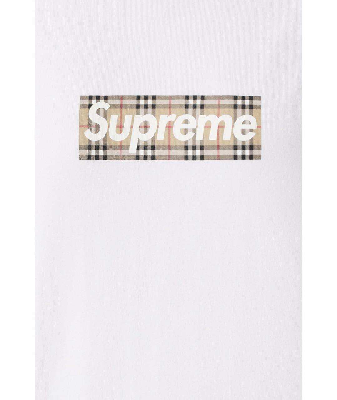 BURBERRY Белая хлопковая футболка, фото 3