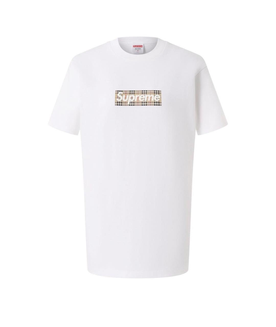 BURBERRY Белая хлопковая футболка, фото 1