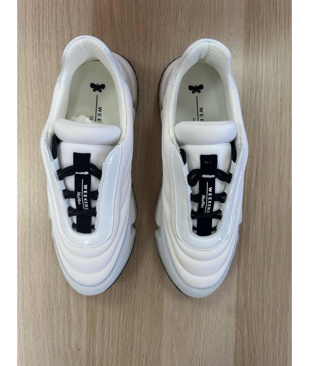 WEEKEND MAX MARA Белые текстильные кроссовки, фото 4