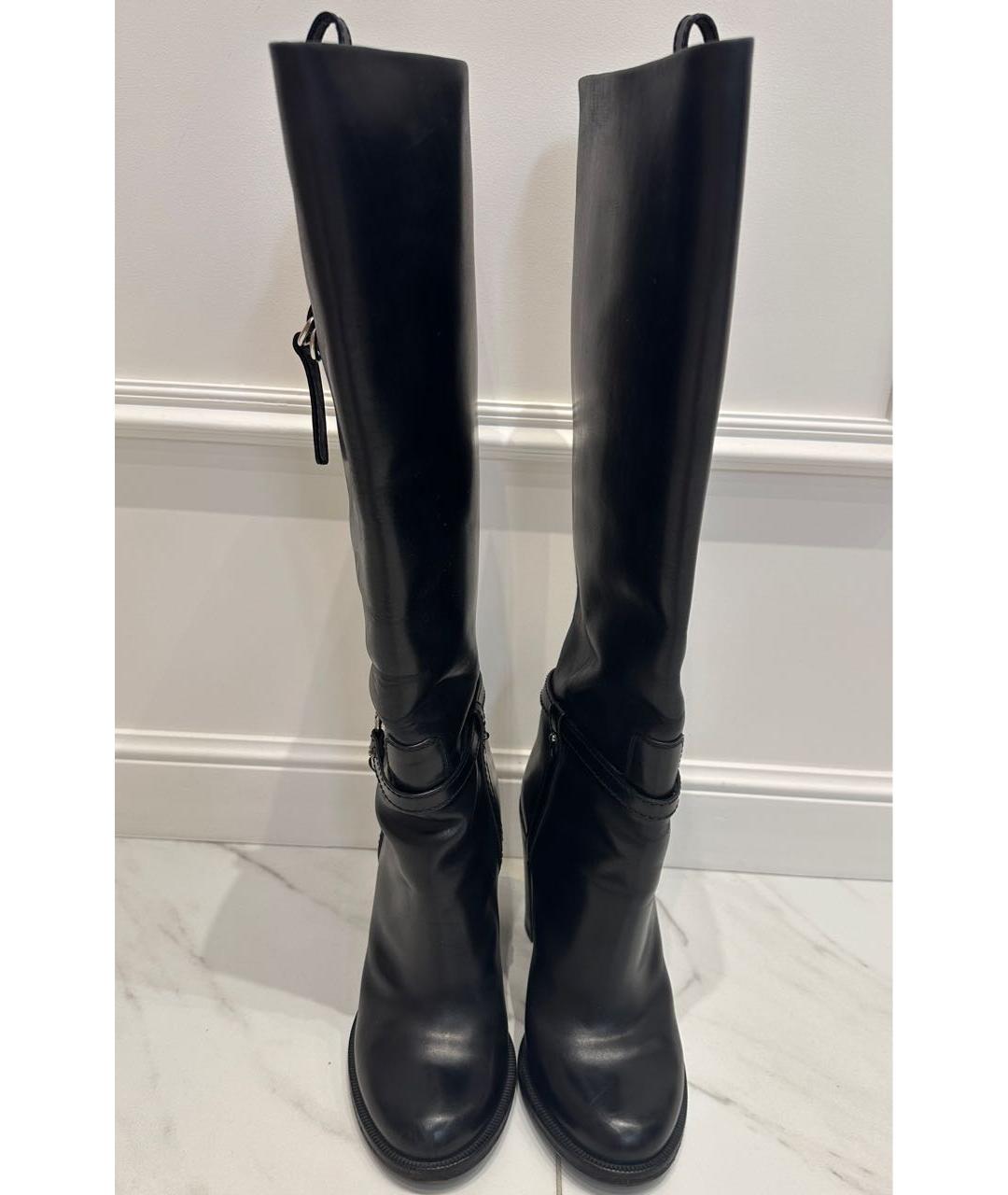 GUCCI Черные кожаные сапоги, фото 2