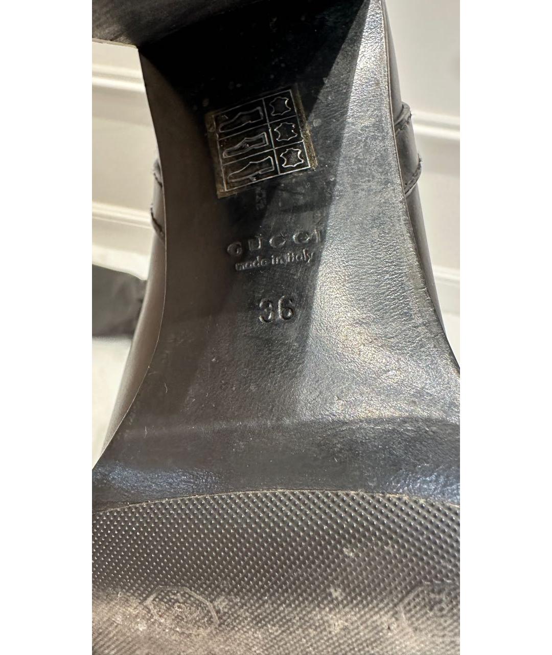 GUCCI Черные кожаные сапоги, фото 5