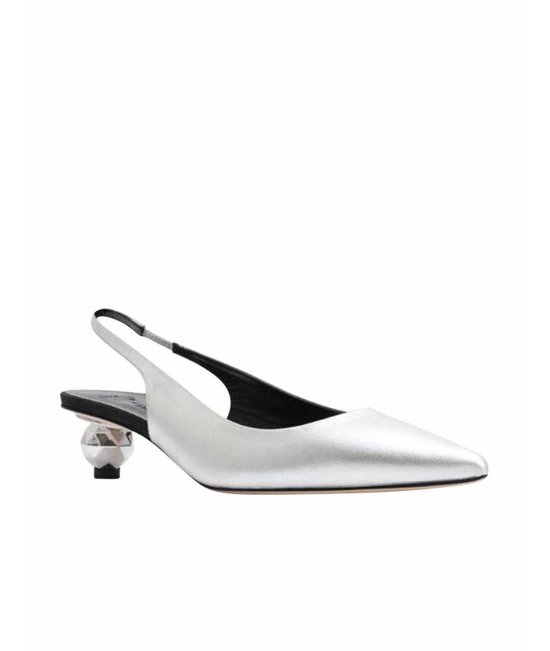 WEEKEND MAX MARA Серебряные кожаные туфли, фото 1