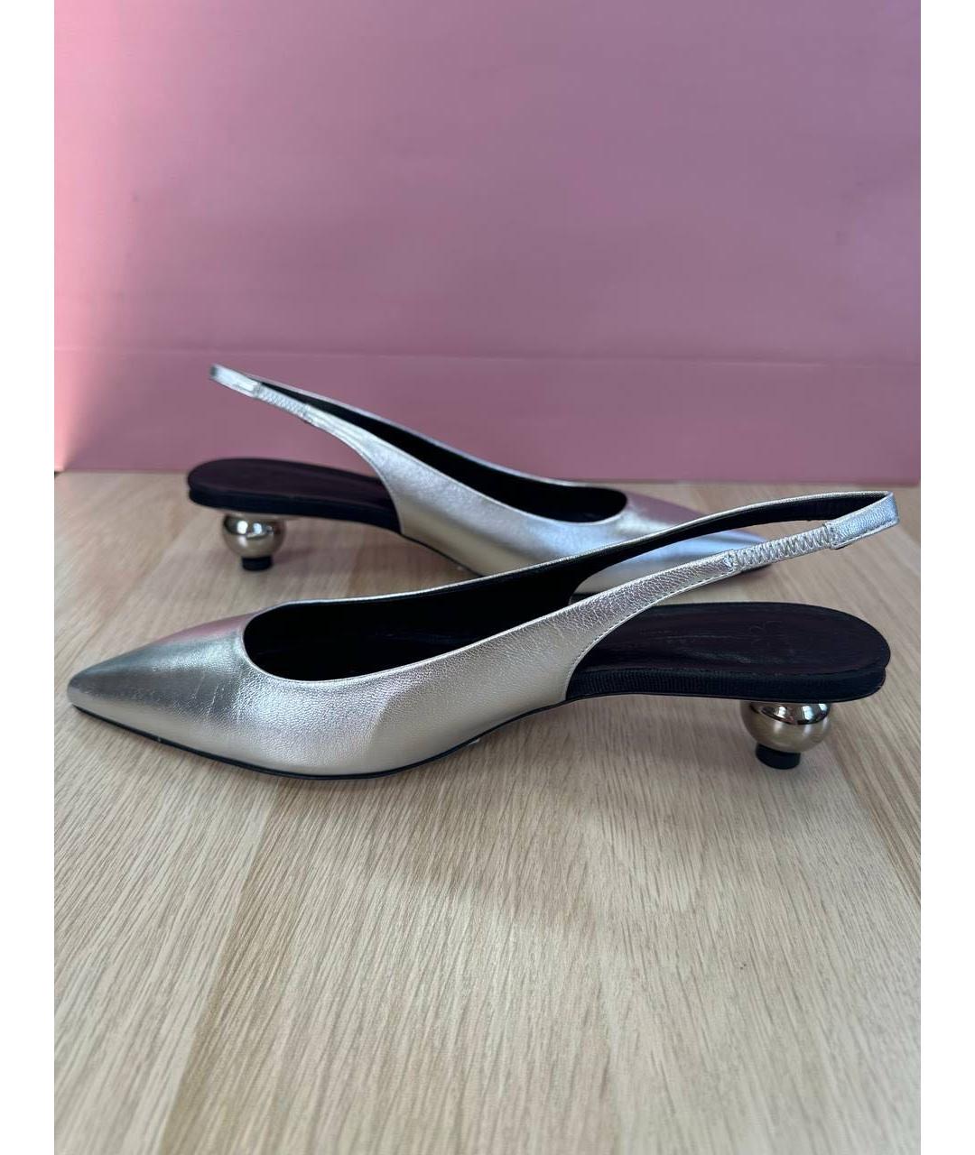 WEEKEND MAX MARA Серебряные кожаные туфли, фото 2