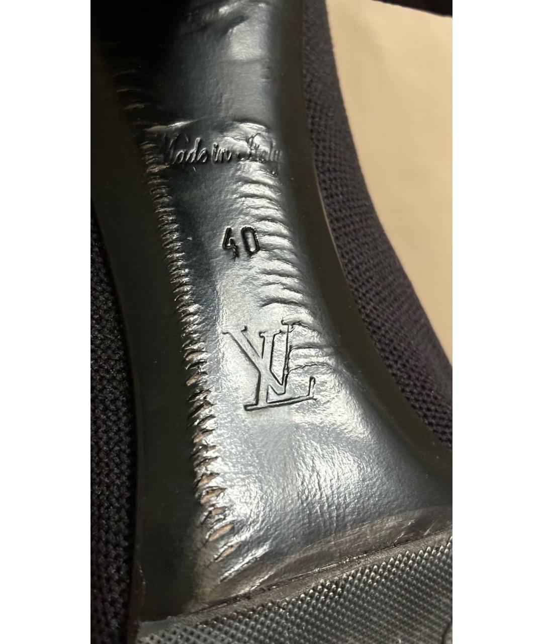 LOUIS VUITTON Черные текстильные ботильоны, фото 7