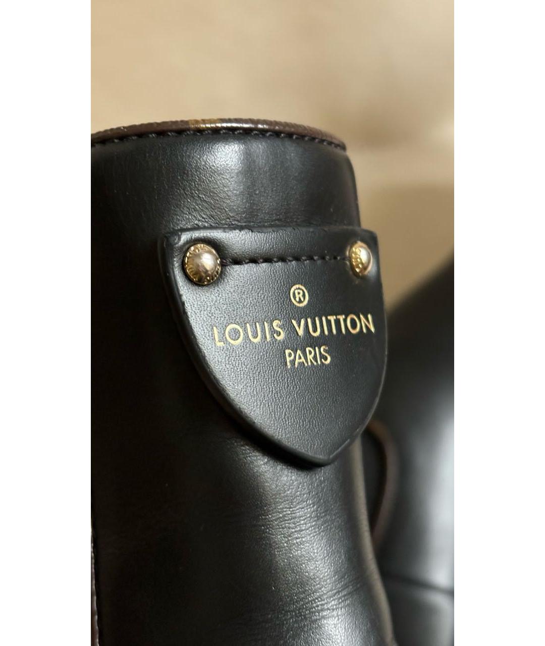 LOUIS VUITTON Черные кожаные полусапоги, фото 8