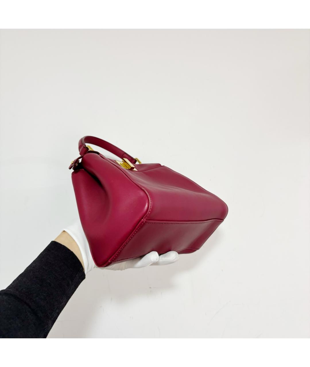 FENDI Красная кожаная сумка с короткими ручками, фото 4