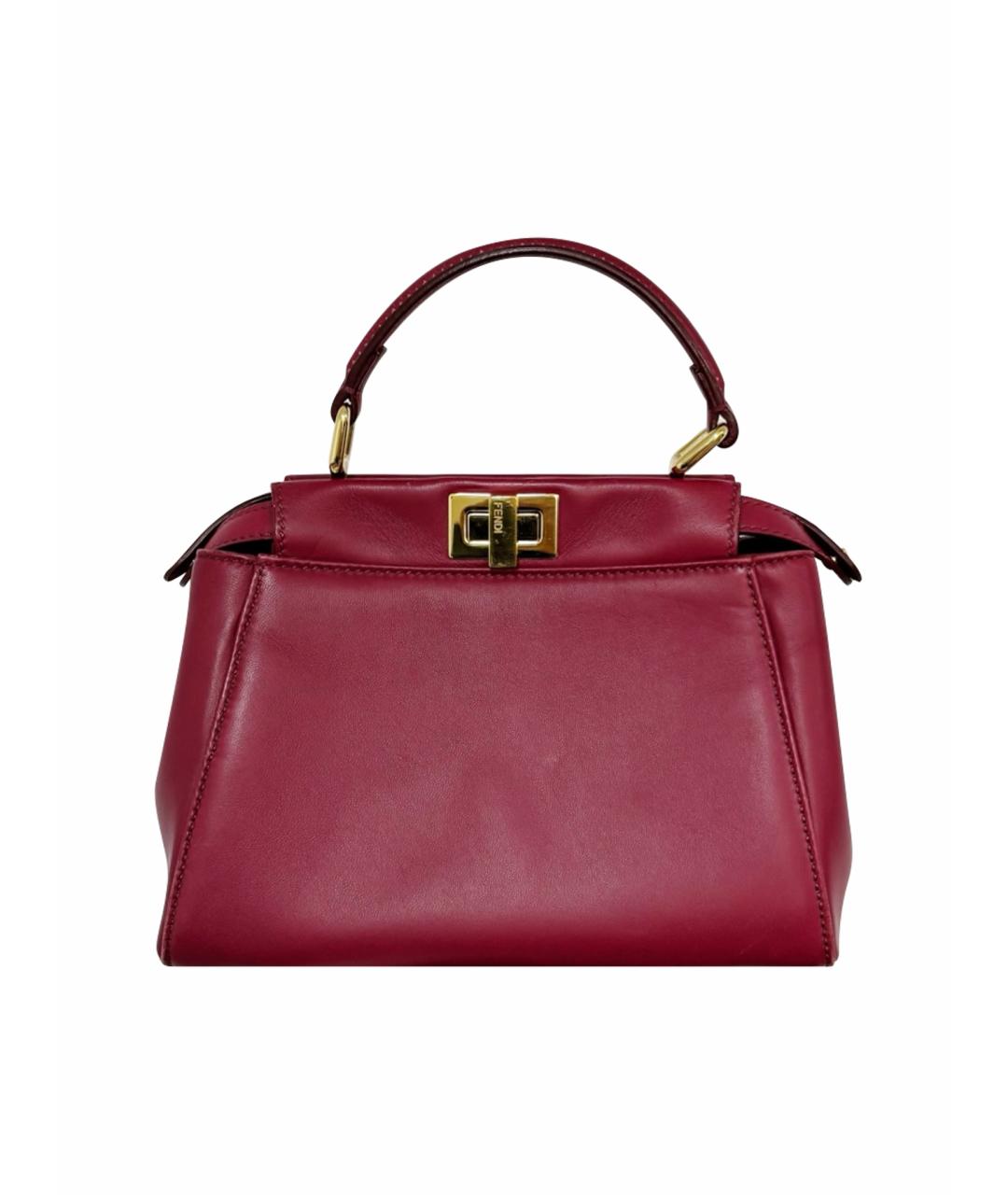 FENDI Красная кожаная сумка с короткими ручками, фото 1