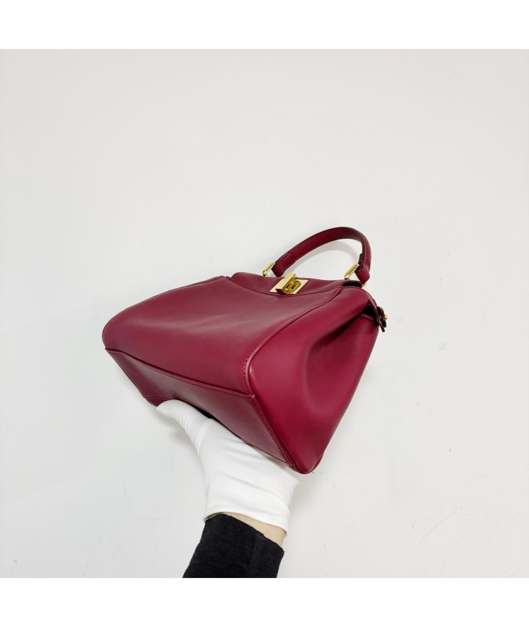 FENDI Красная кожаная сумка с короткими ручками, фото 3