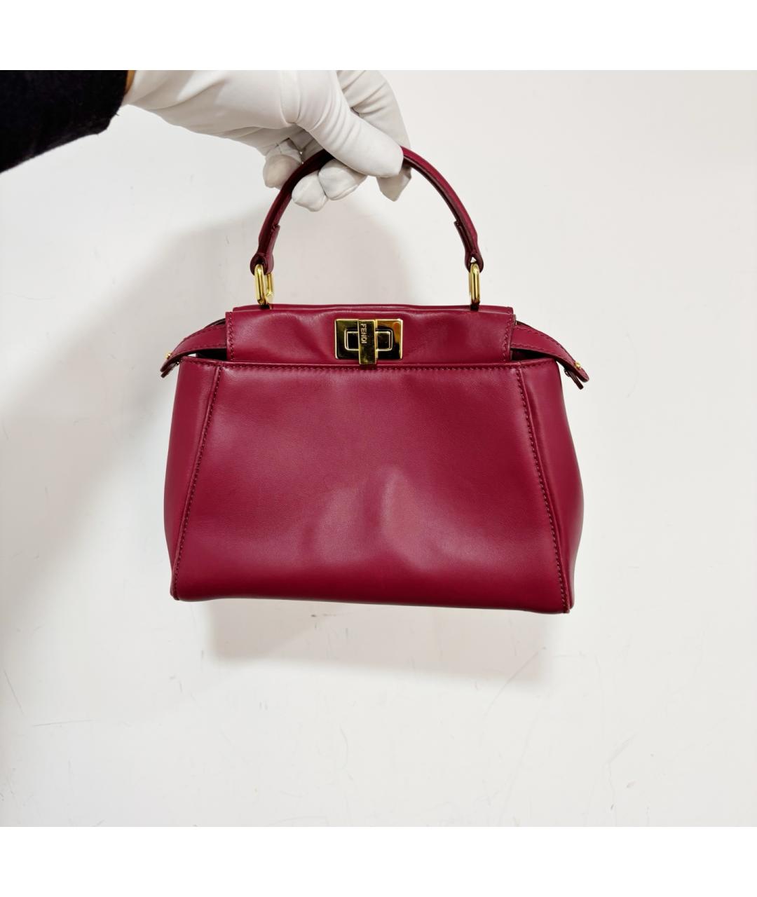FENDI Красная кожаная сумка с короткими ручками, фото 2
