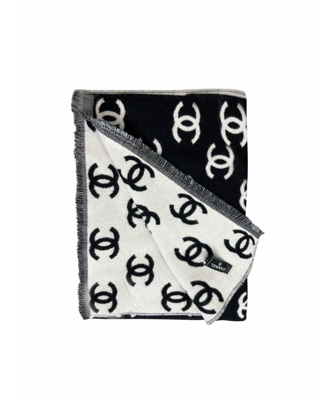 CHANEL Черный кашемировый шарф, фото 1