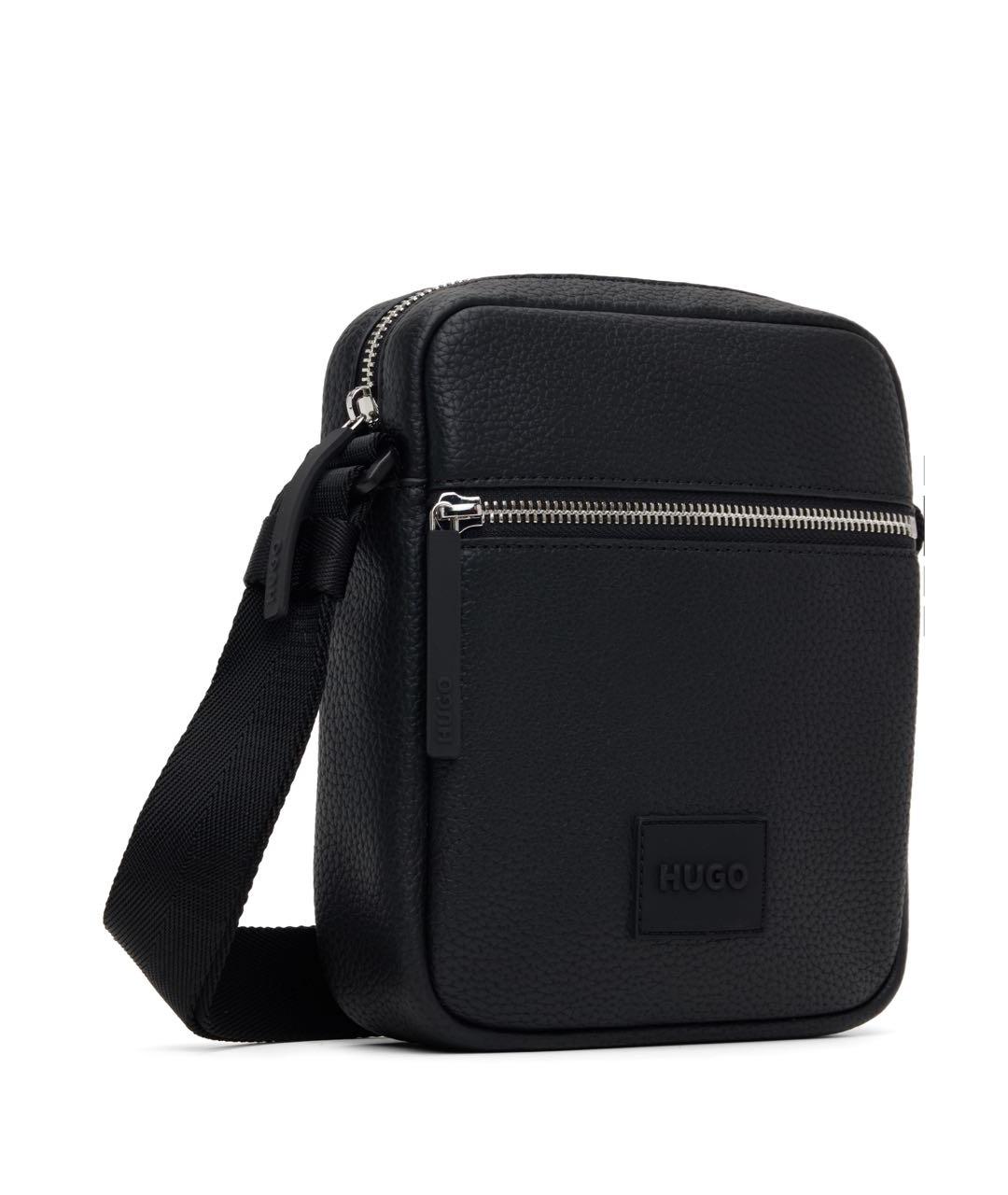 HUGO Черная сумка на плечо из искусственной кожи, фото 5