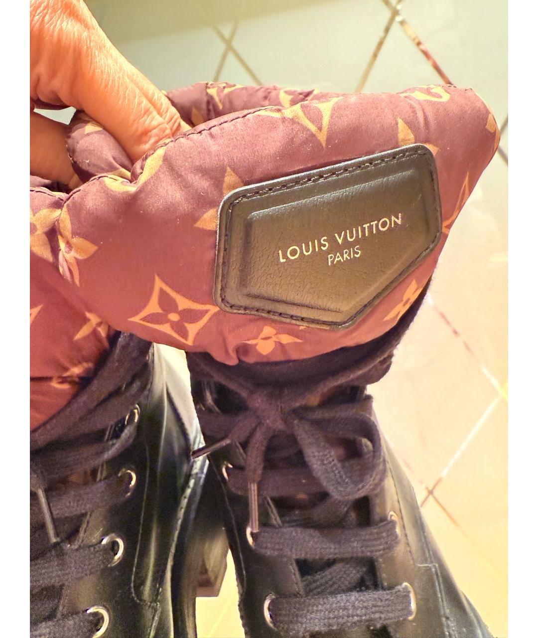 LOUIS VUITTON Черные кожаные ботинки, фото 6