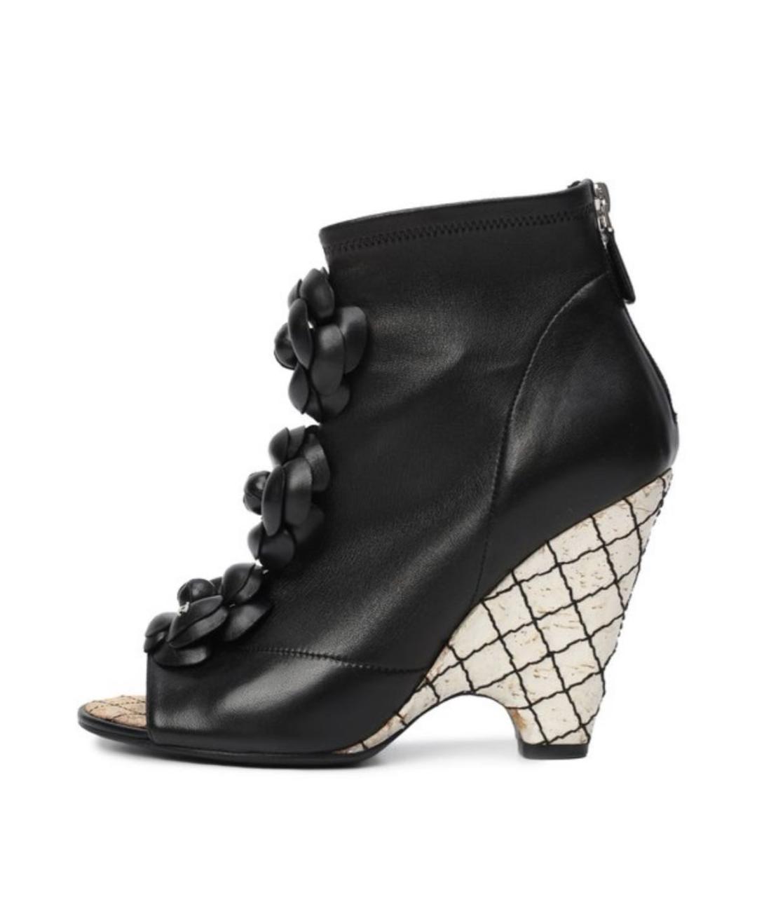 CHANEL Черные кожаные ботильоны, фото 7