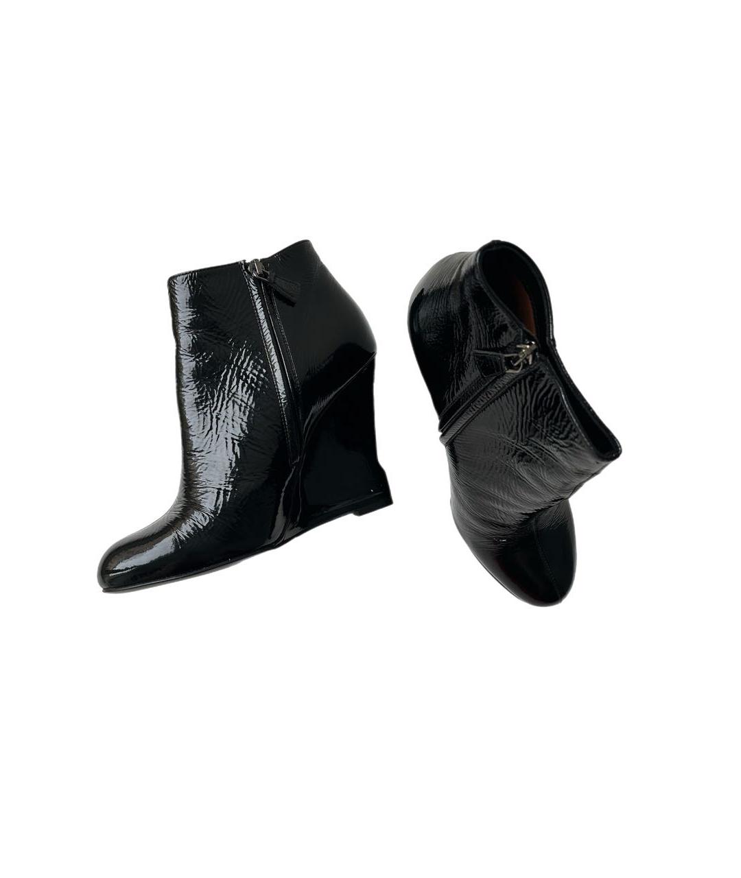 LANVIN Черные ботильоны из лакированной кожи, фото 3