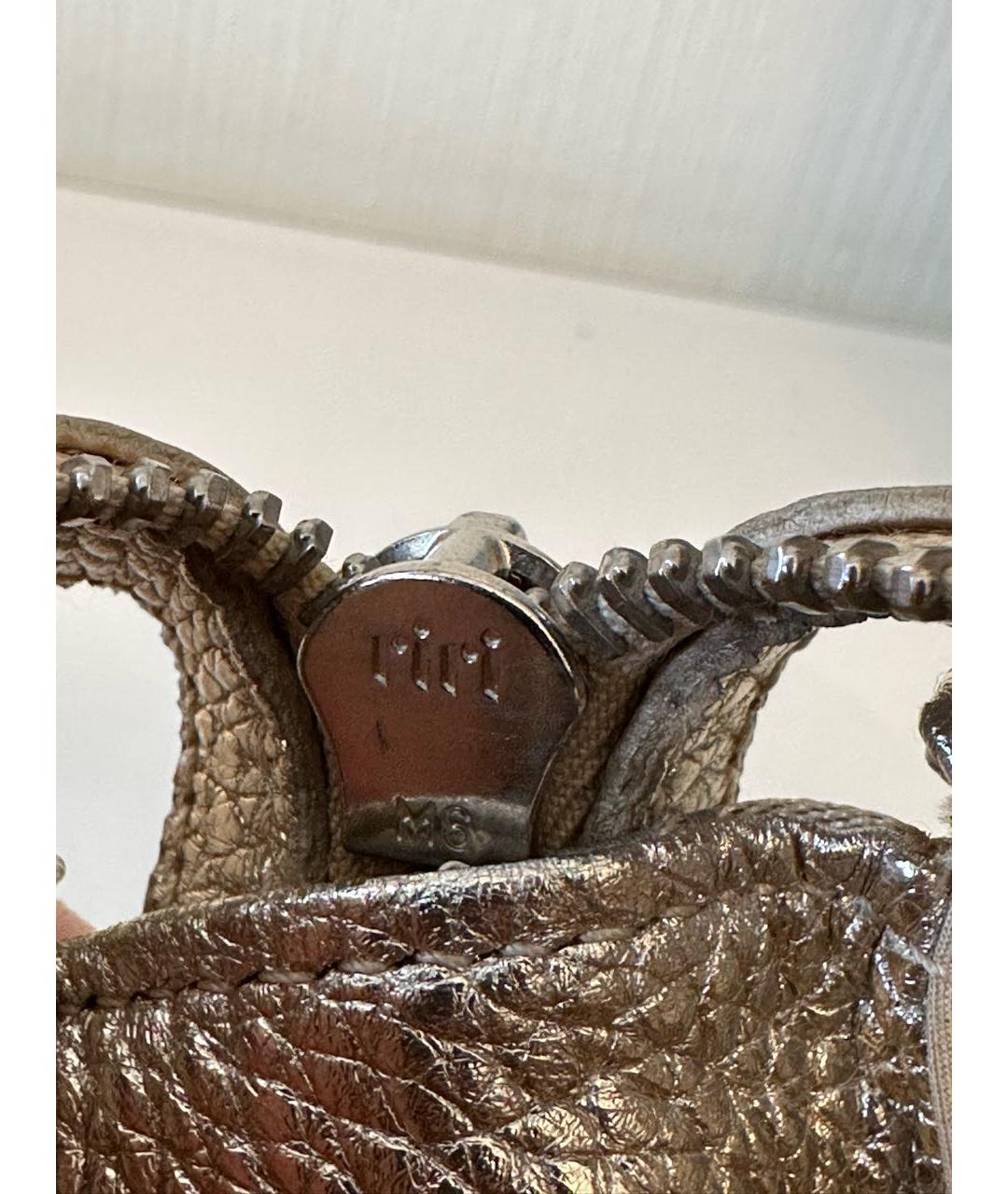 VERSACE Серебряная тканевая сумка с короткими ручками, фото 6