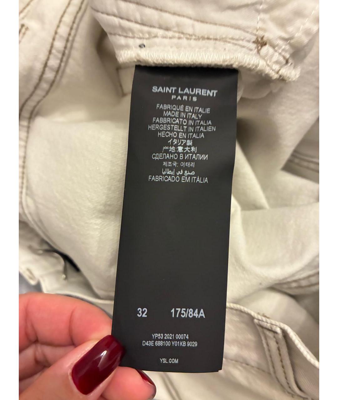 SAINT LAURENT Белые деним шорты, фото 4