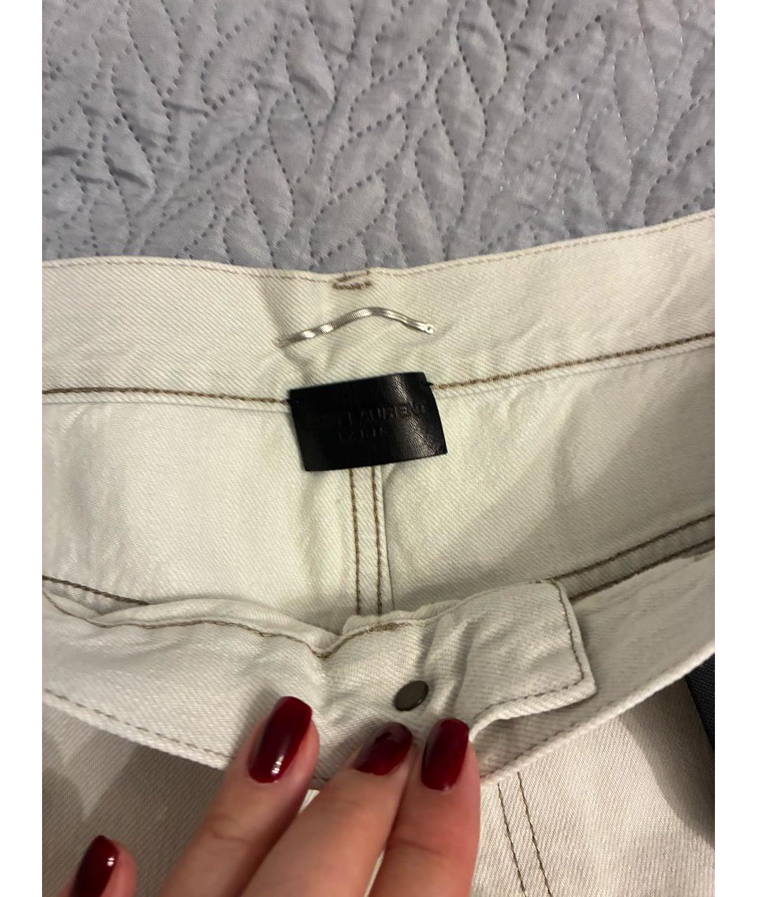 SAINT LAURENT Белые деним шорты, фото 2