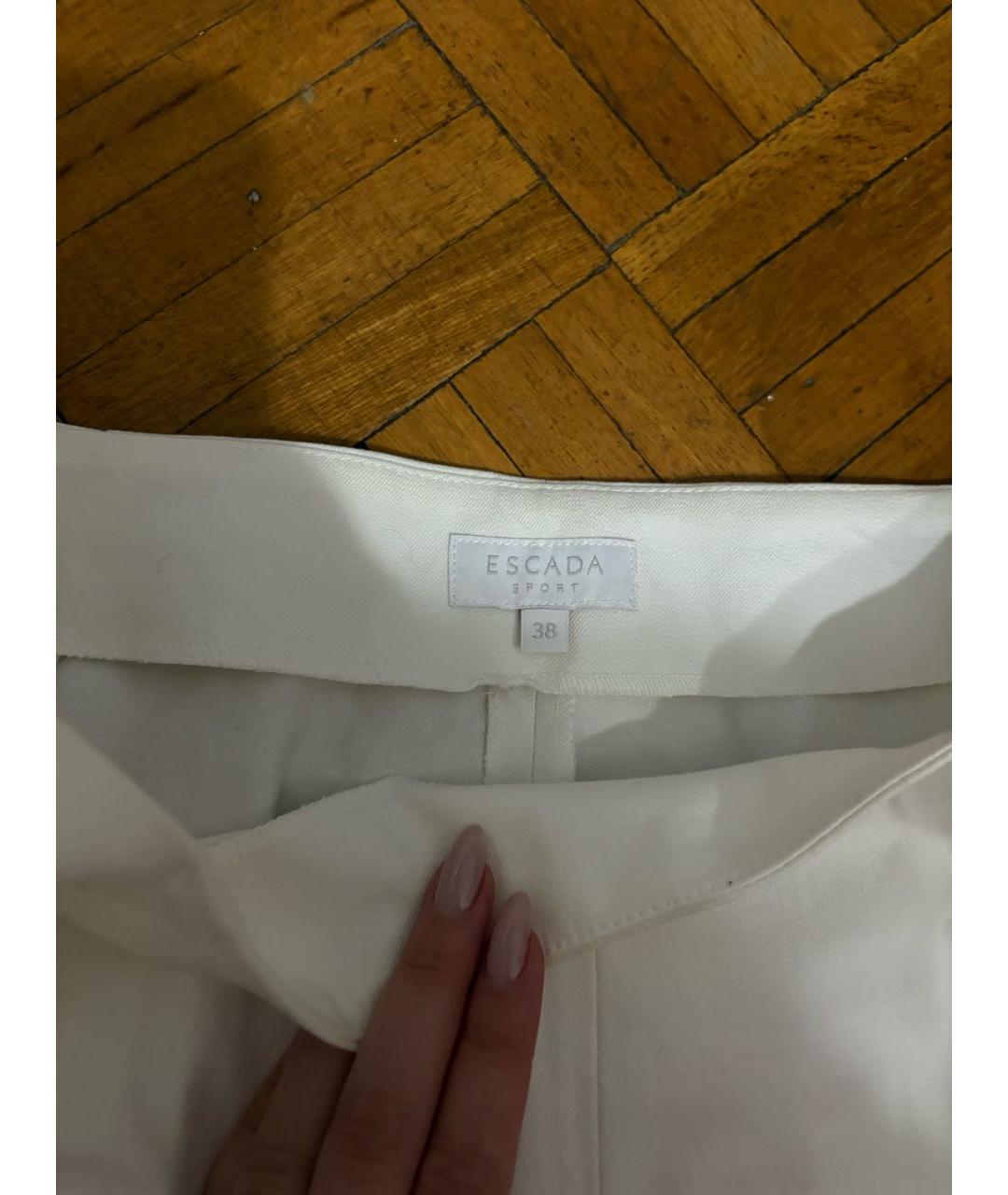 ESCADA Белые хлопковые брюки узкие, фото 3