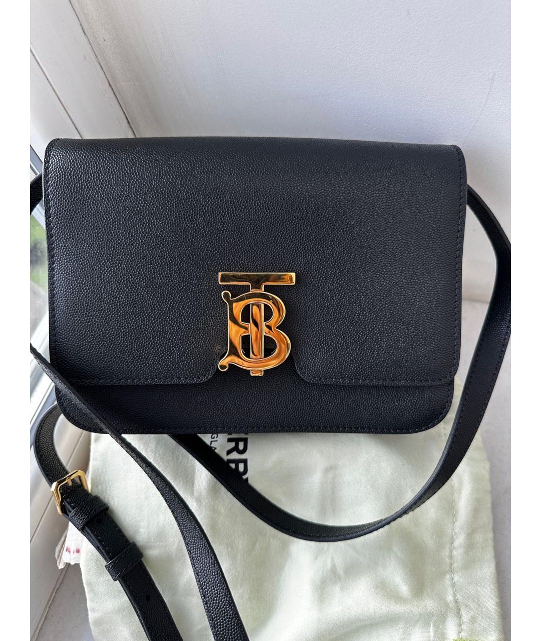 BURBERRY Черная кожаная сумка через плечо, фото 8