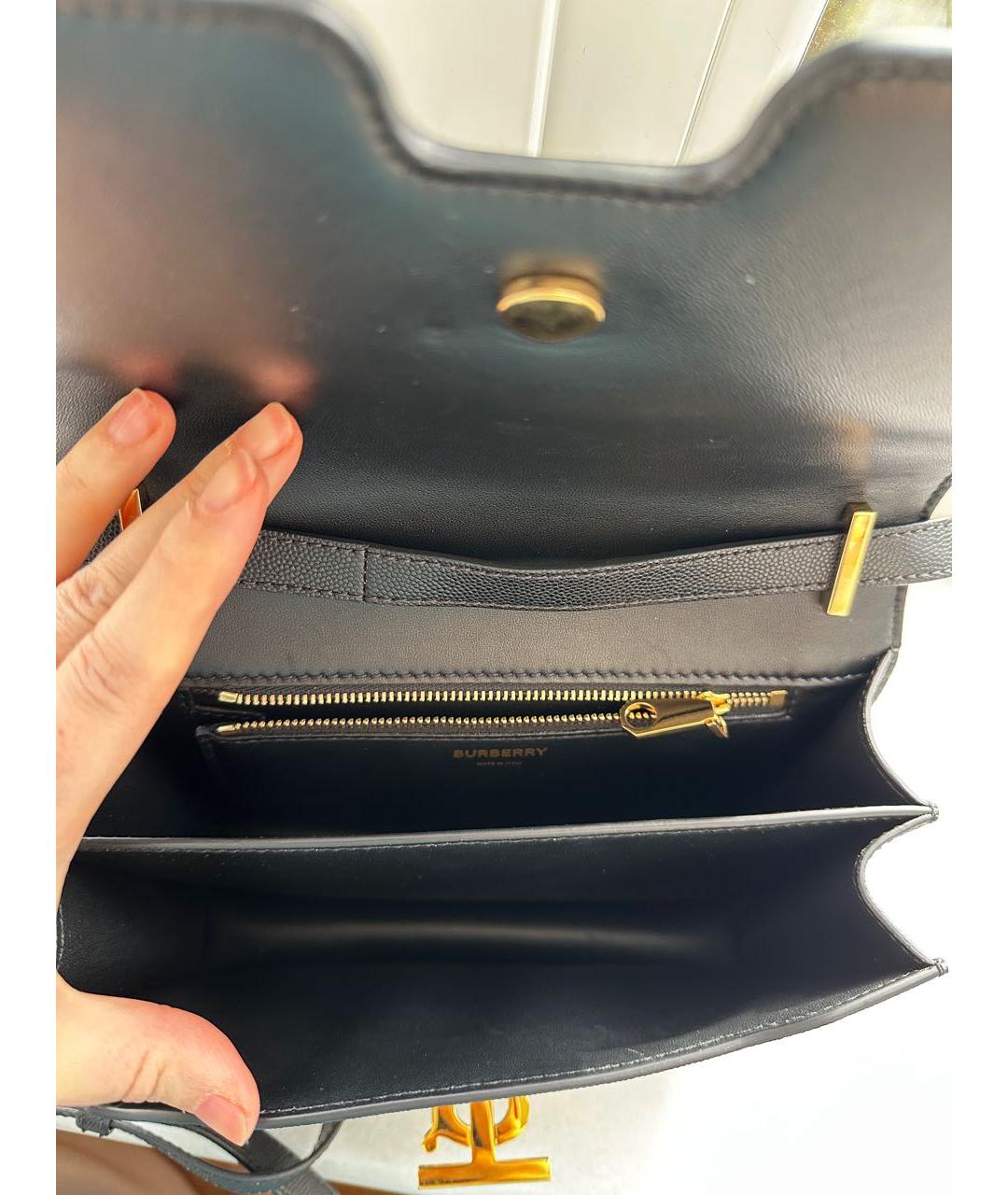 BURBERRY Черная кожаная сумка через плечо, фото 4