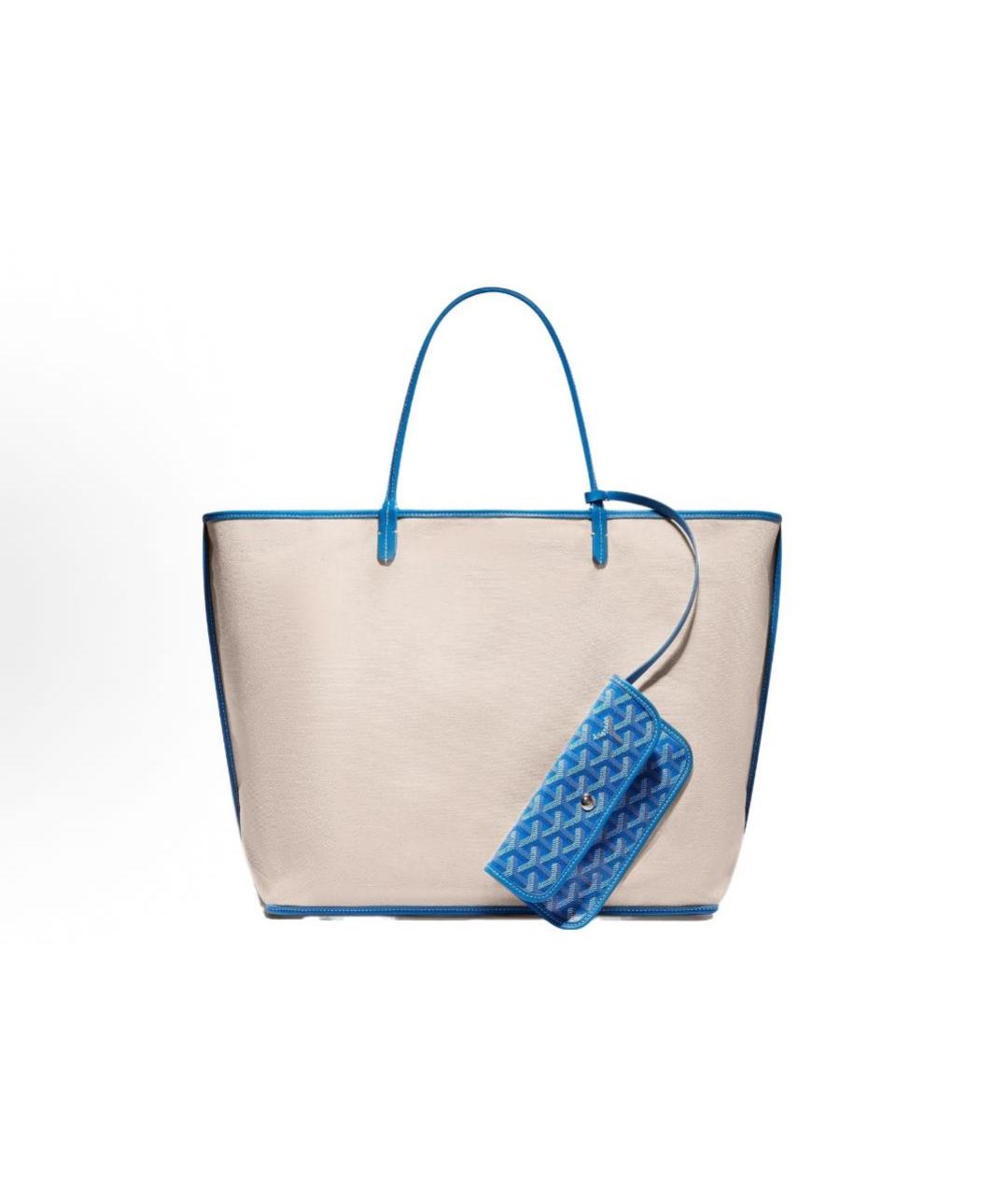 GOYARD Синяя кожаная сумка тоут, фото 3