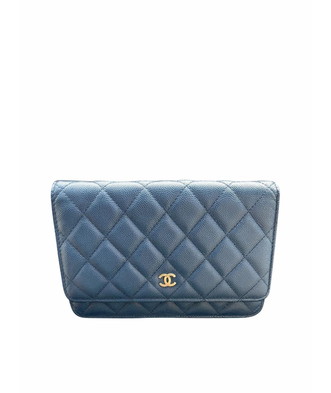 CHANEL Синяя кожаная сумка через плечо, фото 1