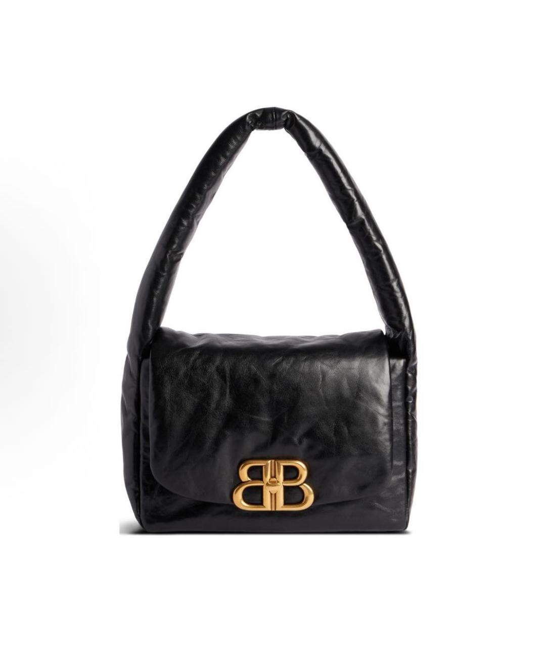 BALENCIAGA Черная кожаная сумка с короткими ручками, фото 1