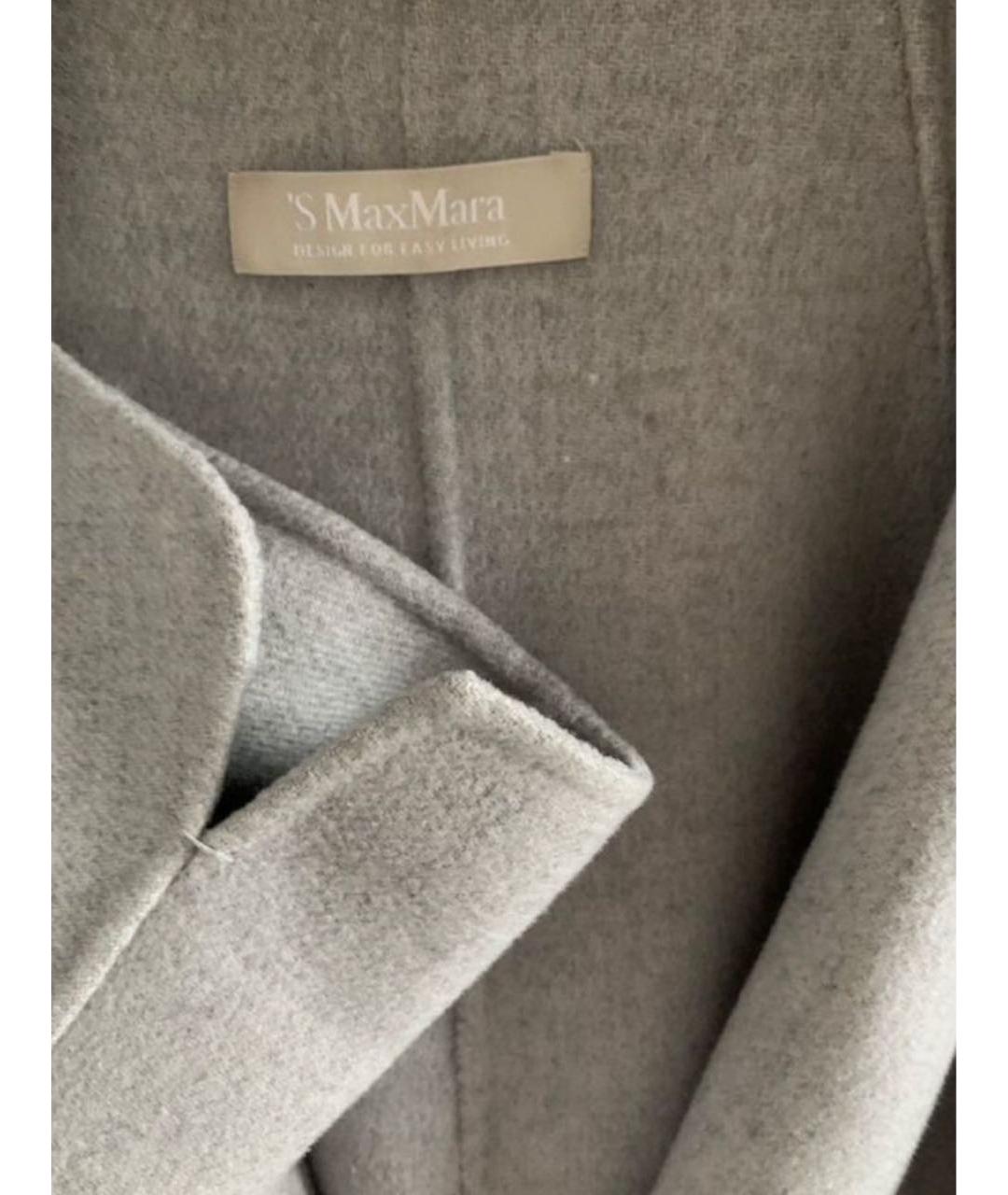 'S MAX MARA Серое шерстяное пальто, фото 3