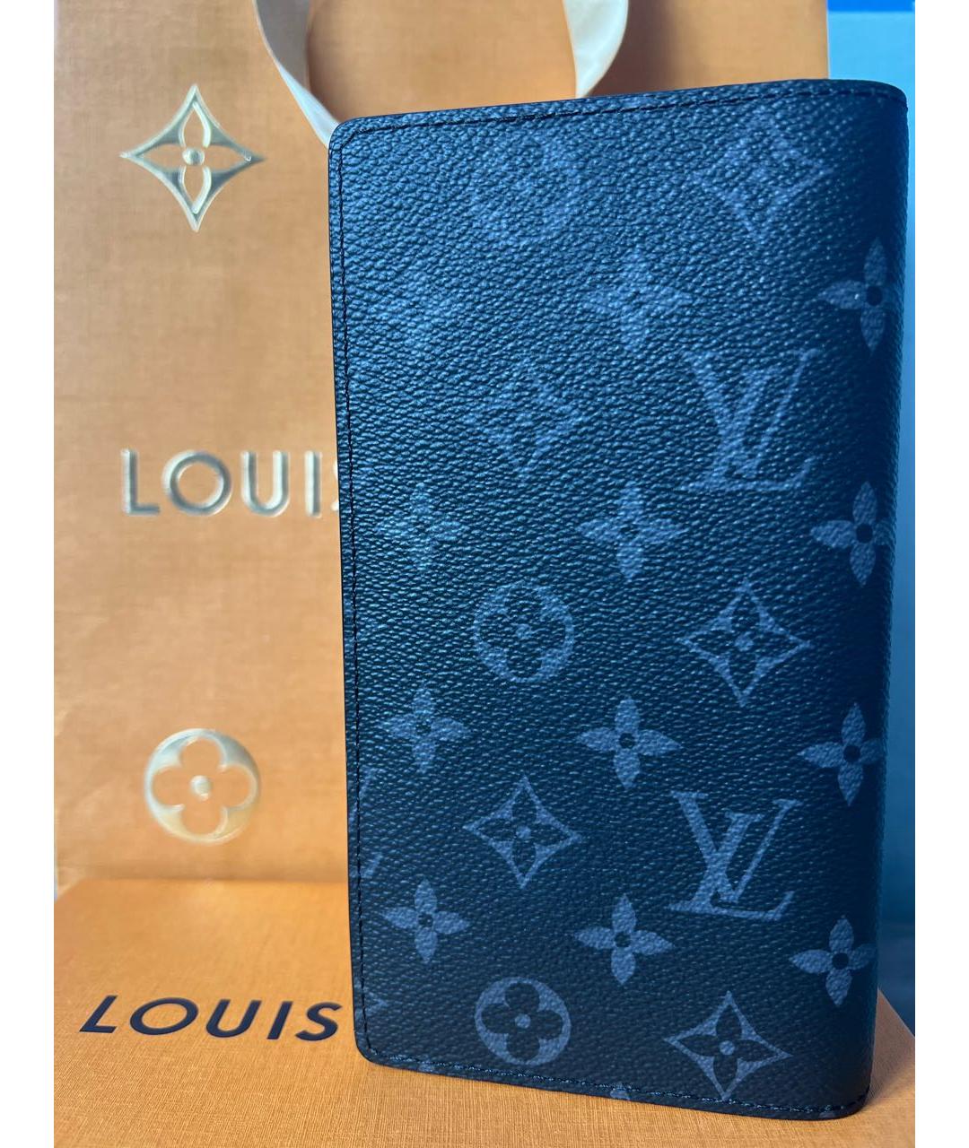 LOUIS VUITTON Серый кожаный кошелек, фото 3
