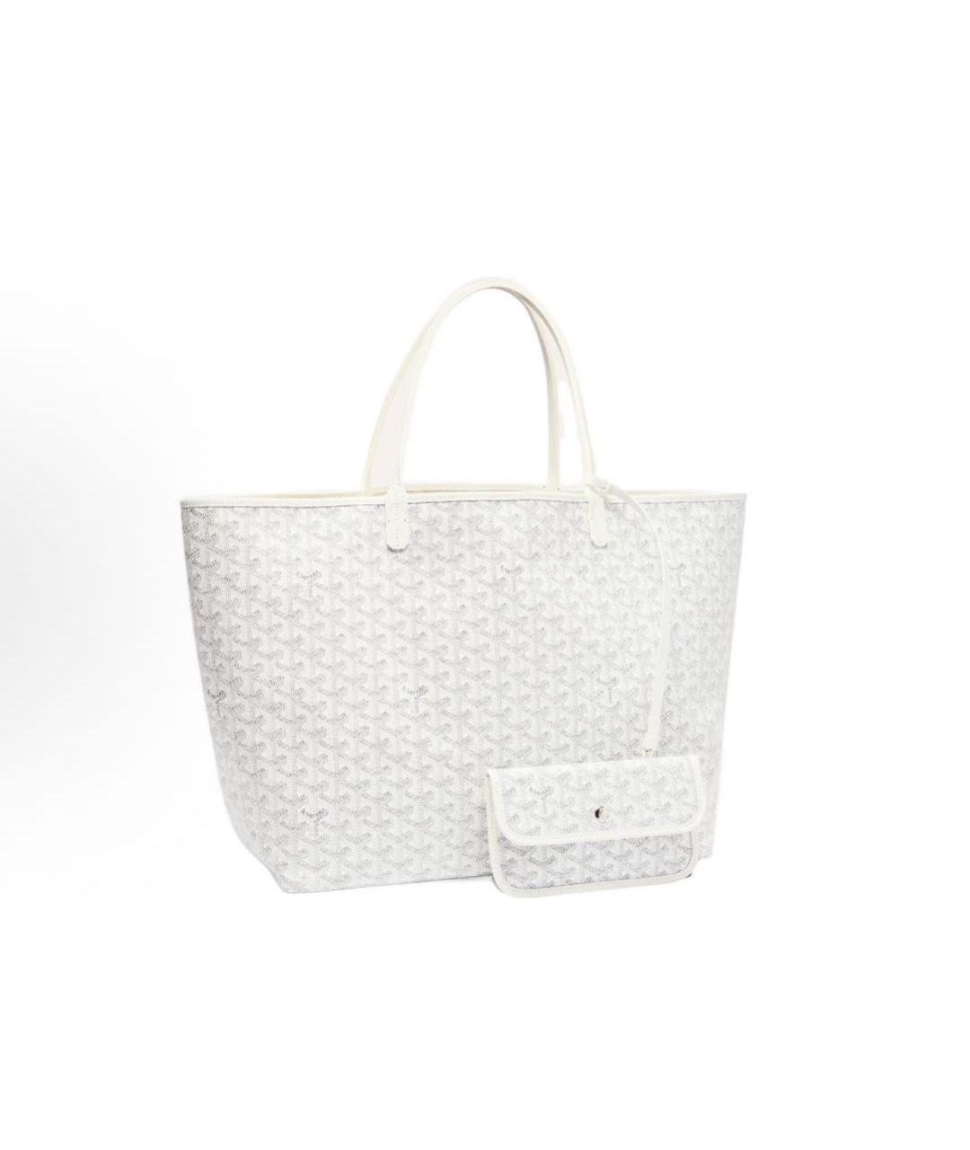GOYARD Белая кожаная сумка тоут, фото 1