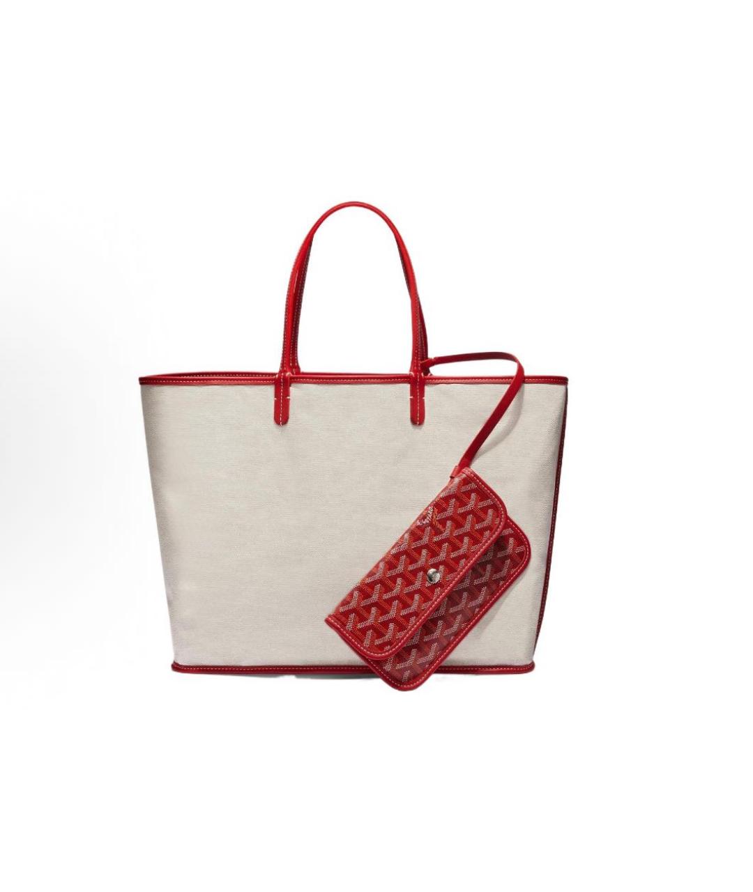 GOYARD Бордовая кожаная сумка тоут, фото 3