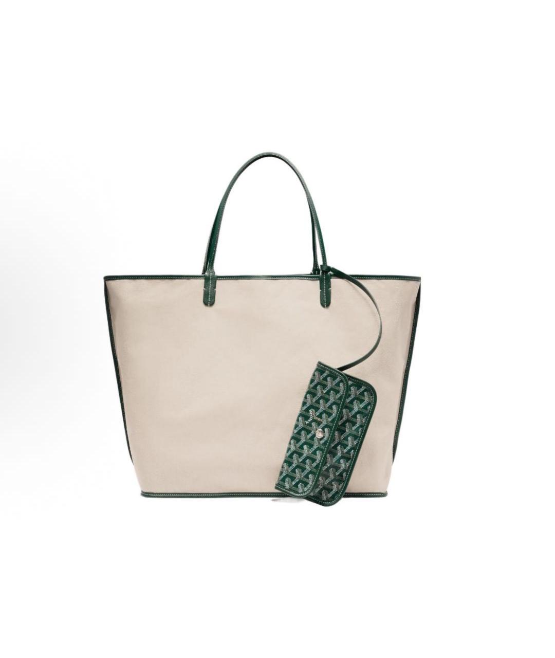GOYARD Зеленая кожаная сумка тоут, фото 3