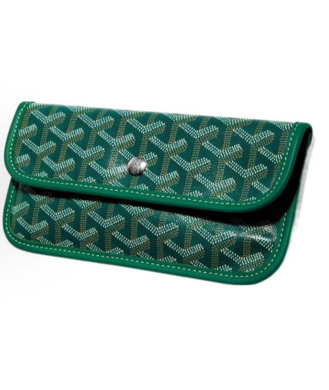 GOYARD Зеленая кожаная сумка тоут, фото 4