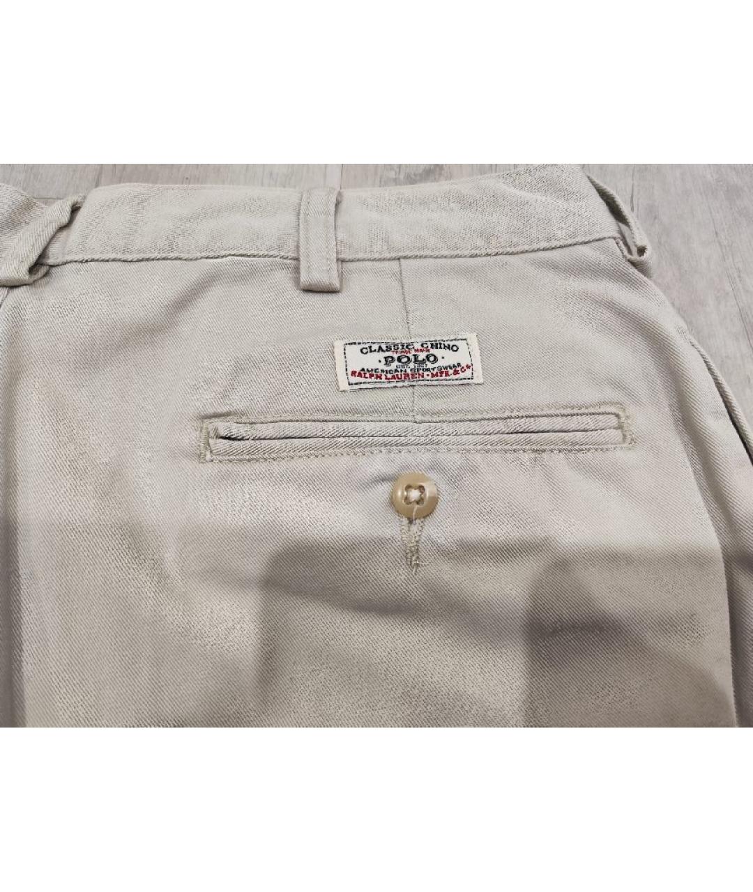 POLO RALPH LAUREN Бежевые хлопковые шорты, фото 4