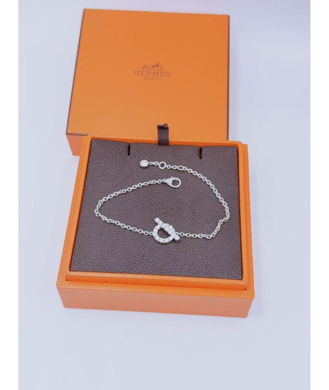 HERMES Серебрянный браслет из белого золота, фото 6