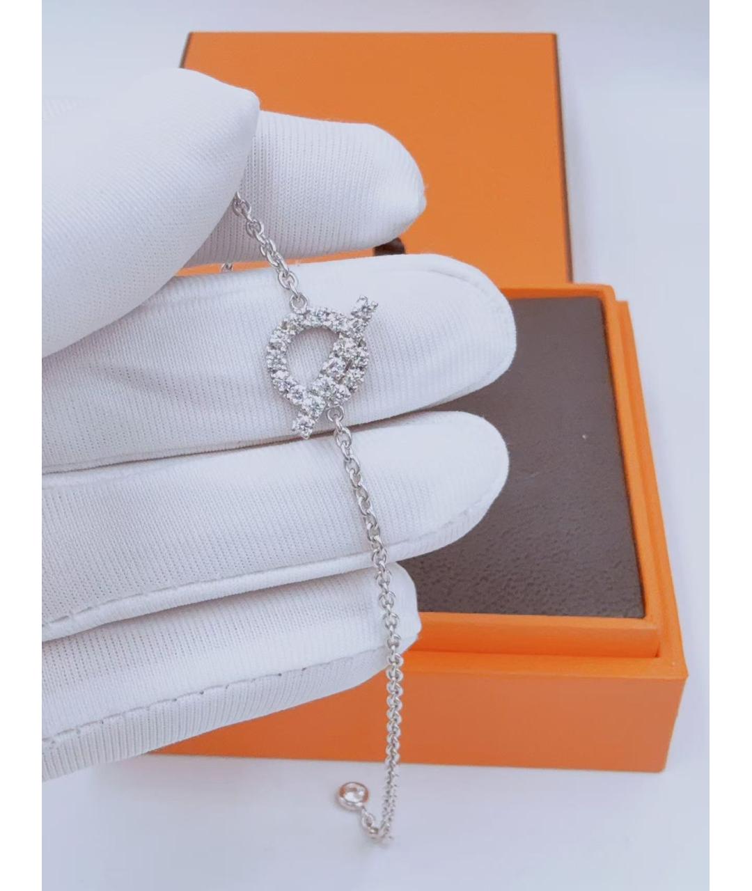 HERMES Серебрянный браслет из белого золота, фото 5