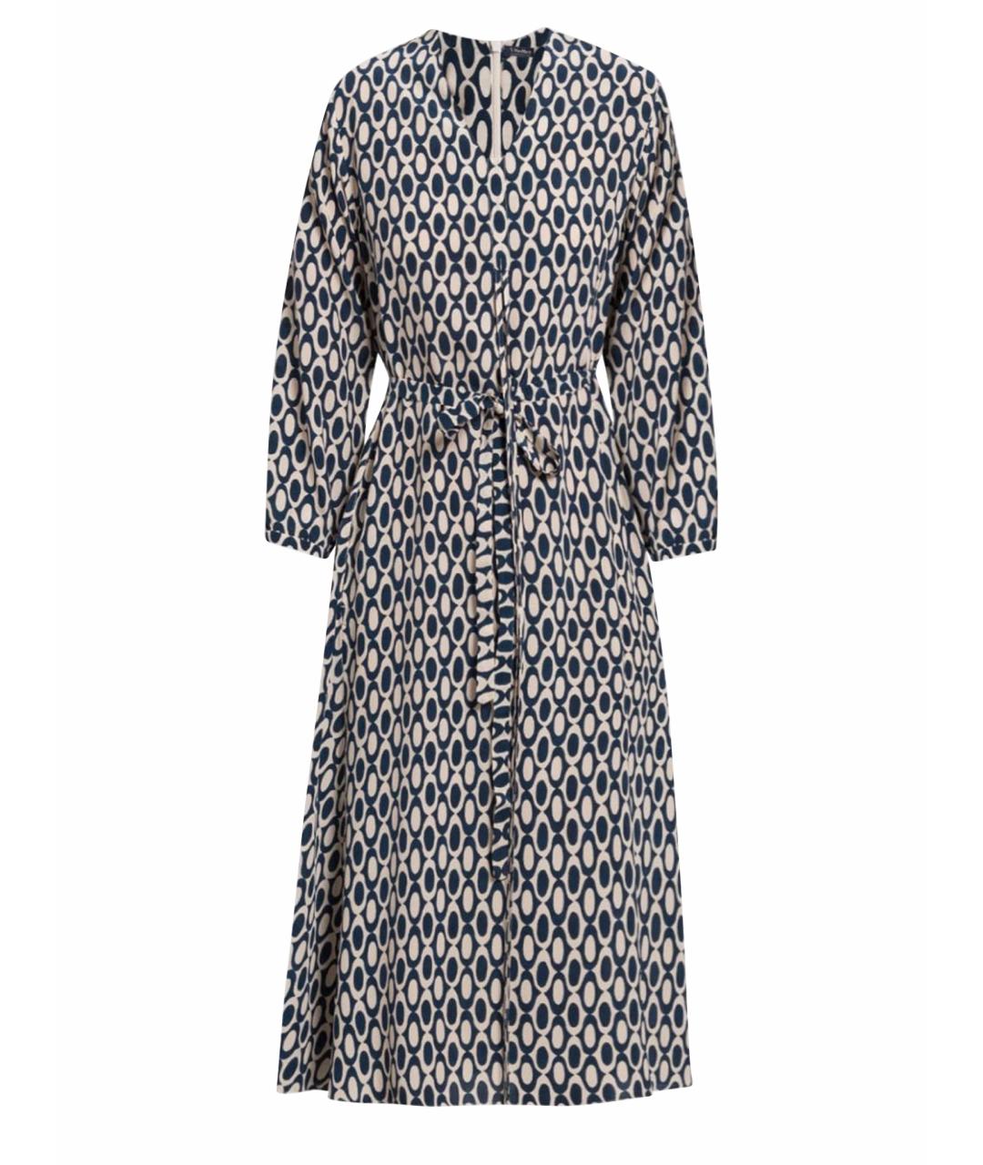 'S MAX MARA Синее шелковое повседневное платье, фото 1
