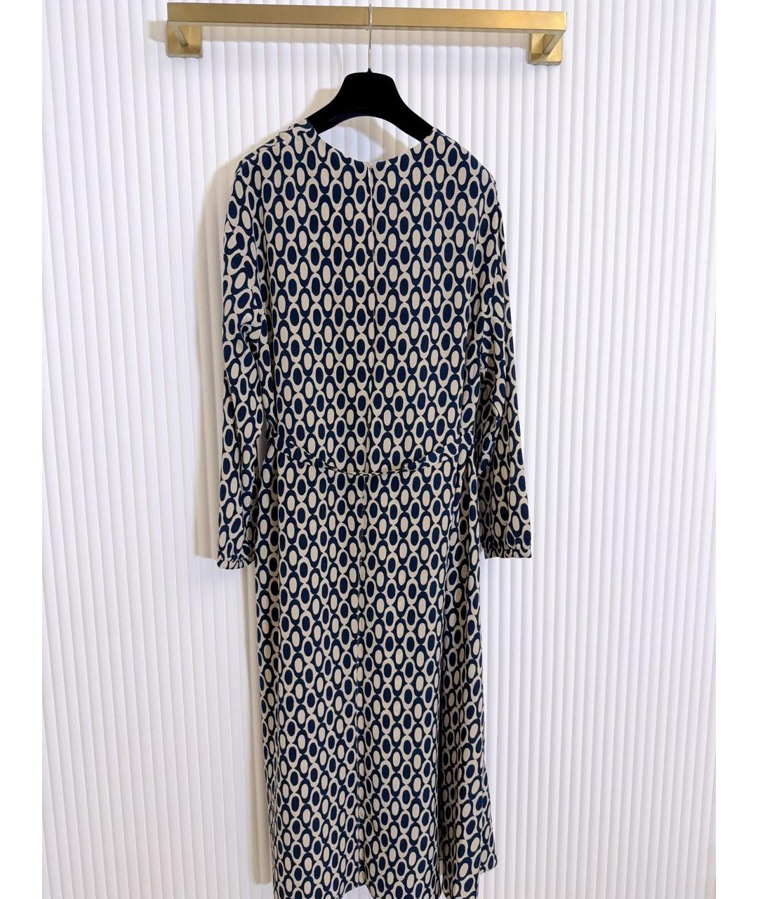 'S MAX MARA Синее шелковое повседневное платье, фото 2