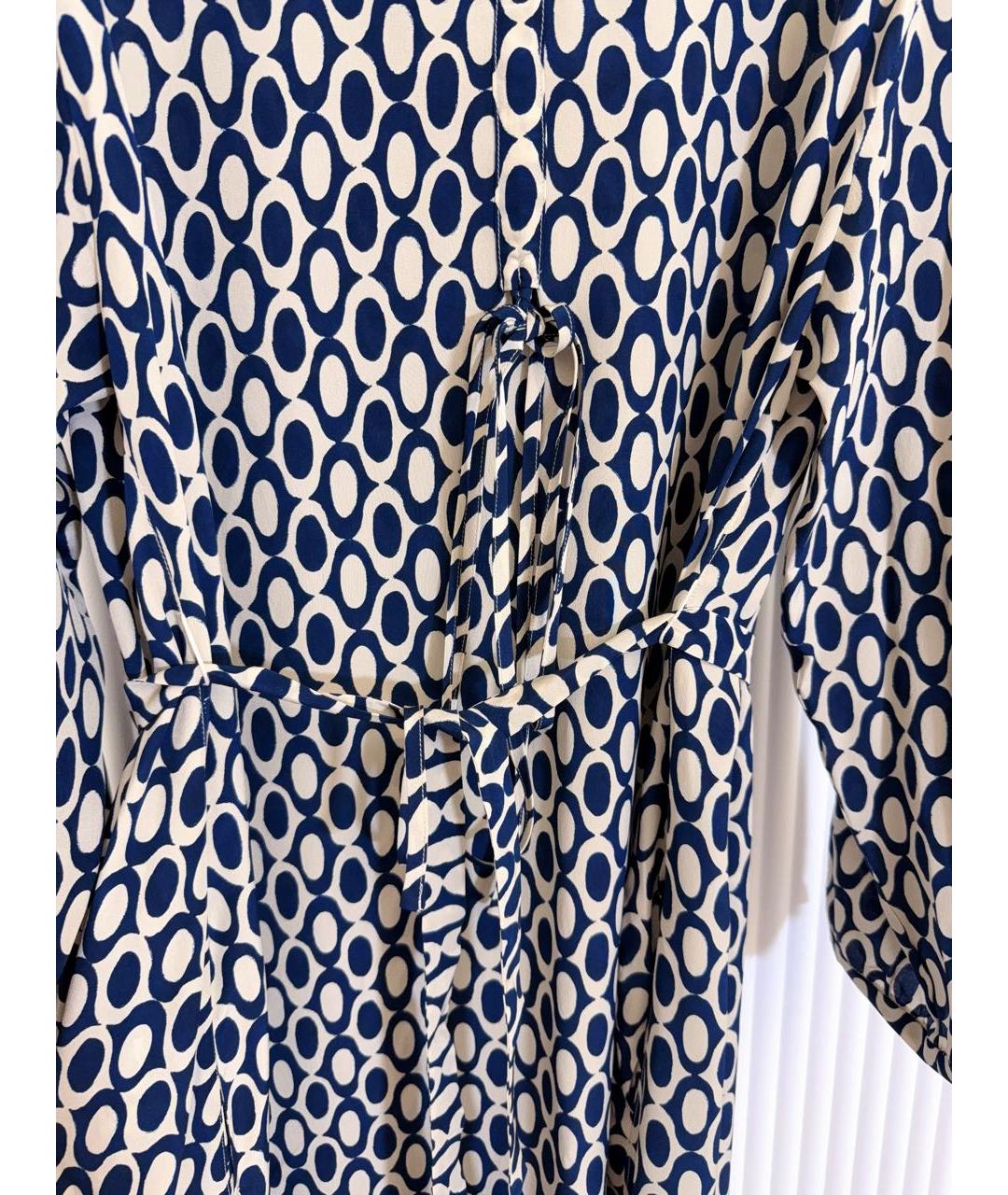 'S MAX MARA Синее шелковое повседневное платье, фото 5