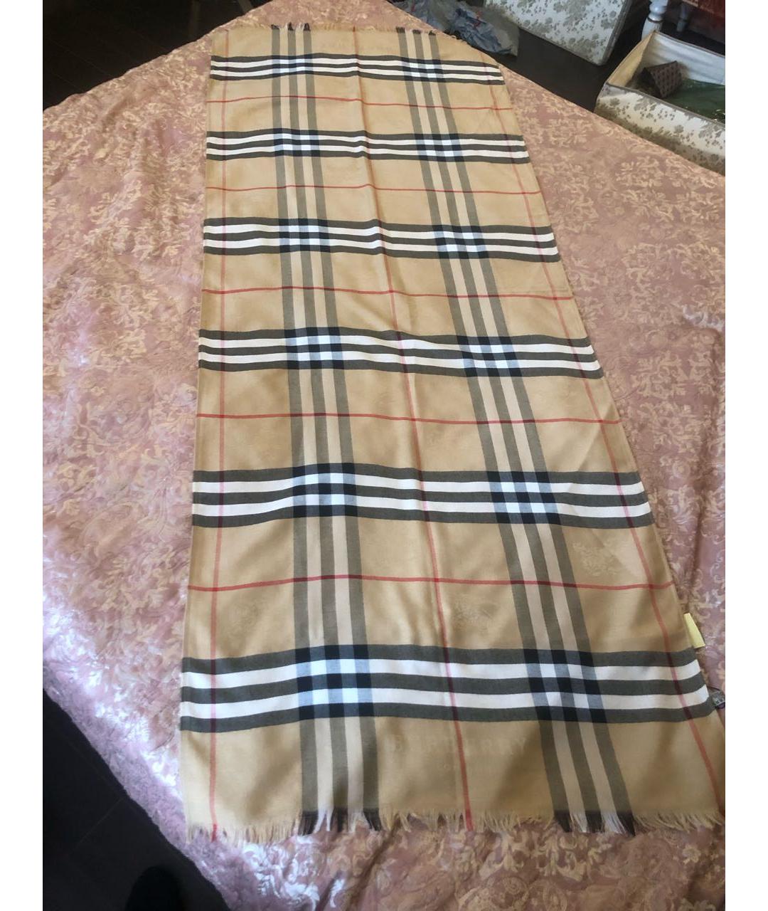 BURBERRY Бежевый кашемировый шарф, фото 2