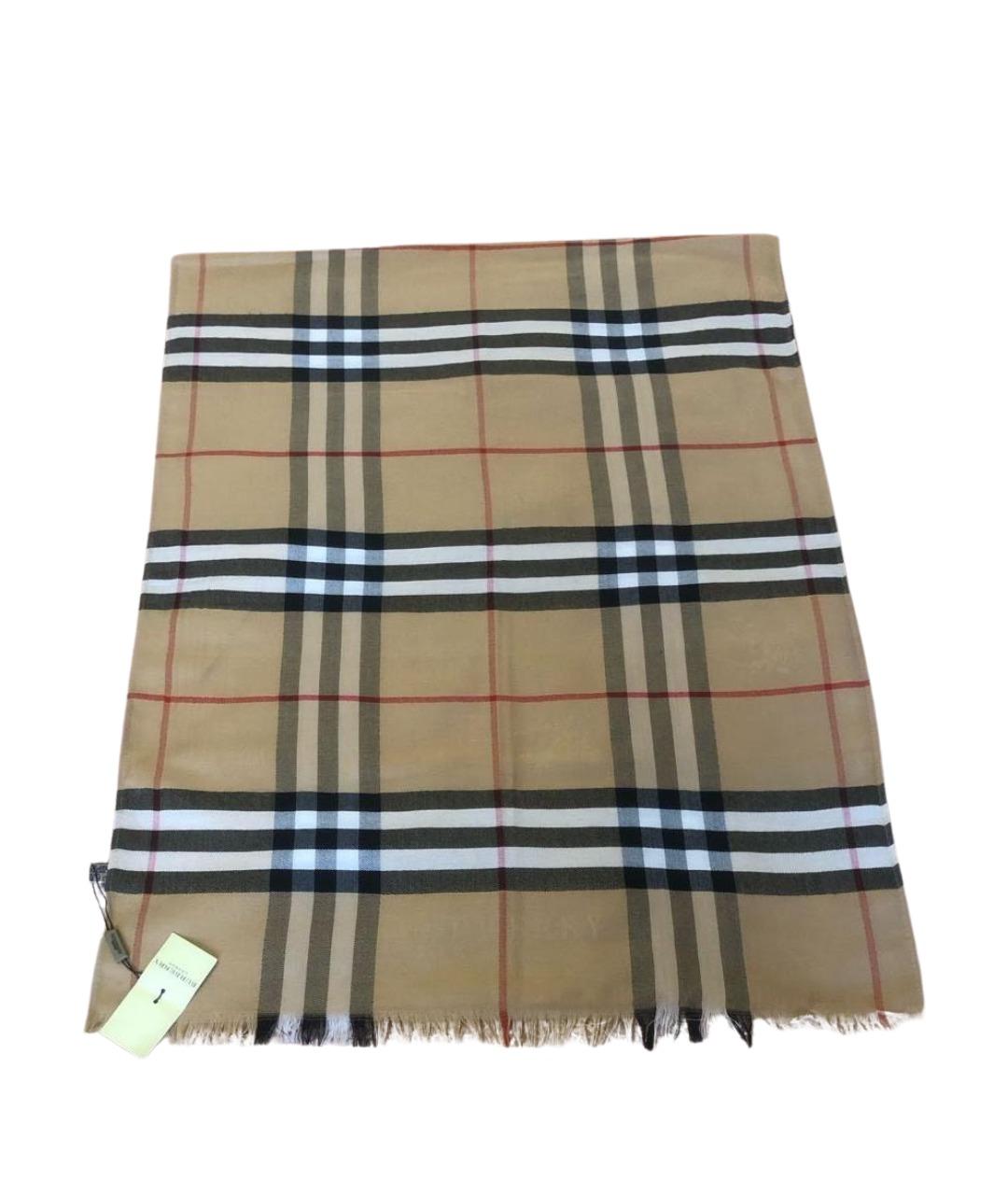 BURBERRY Бежевый кашемировый шарф, фото 1