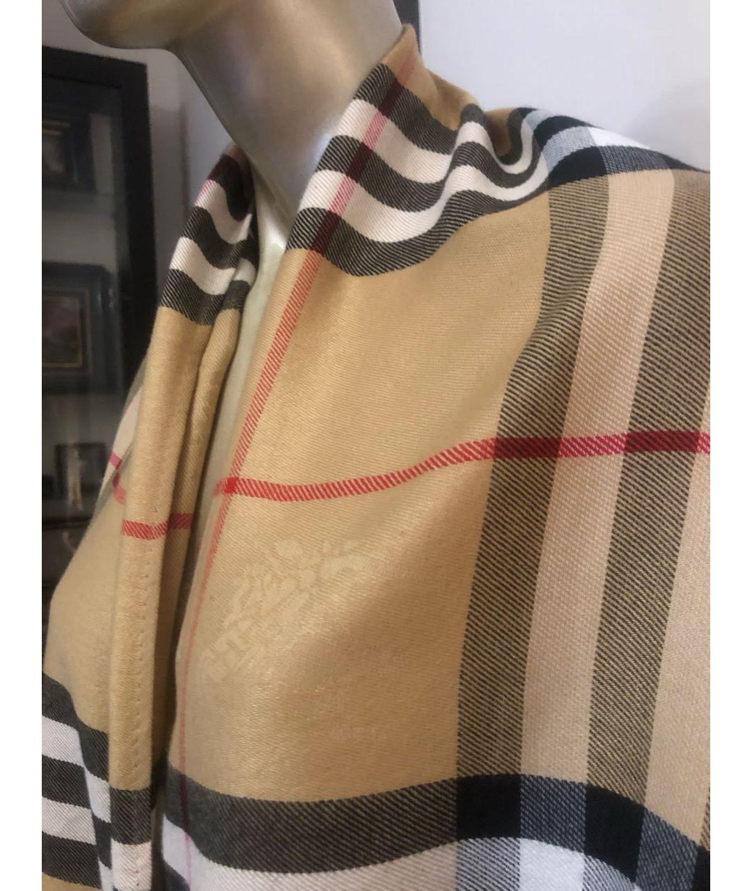 BURBERRY Бежевый кашемировый шарф, фото 7