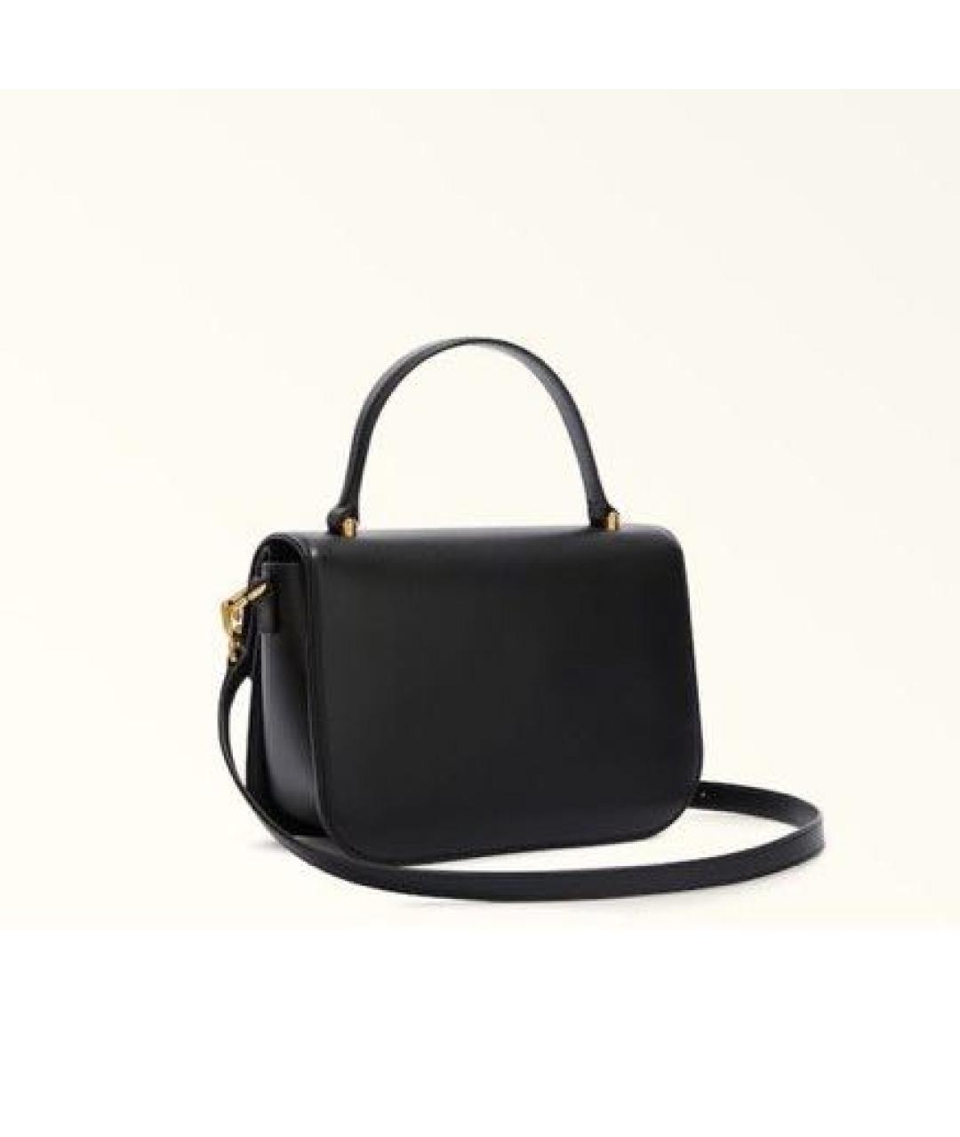 FURLA Черная кожаная сумка с короткими ручками, фото 3