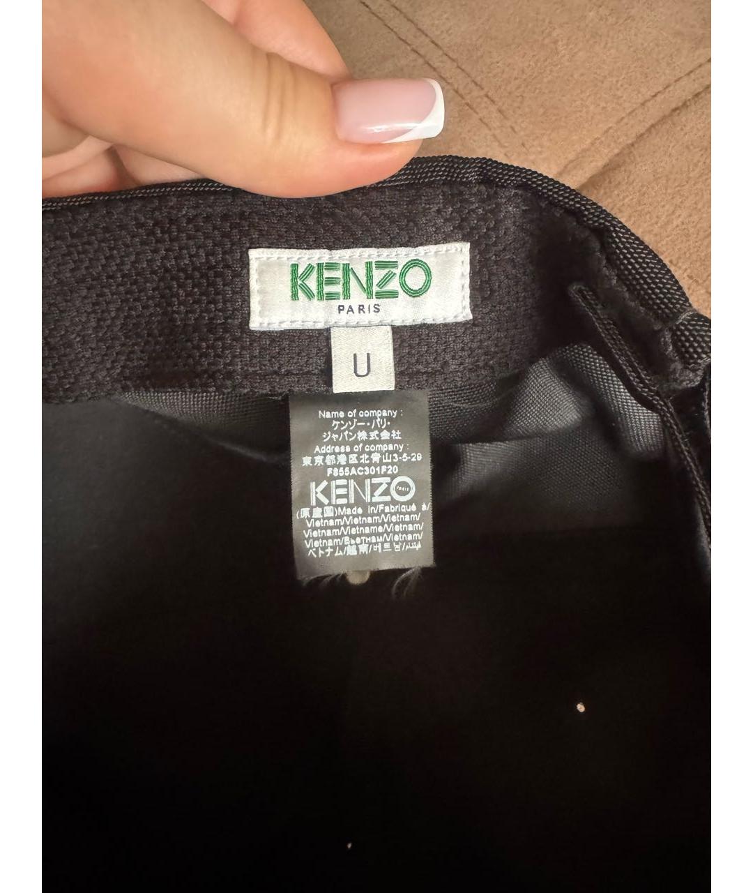 KENZO Черная хлопковая кепка, фото 4