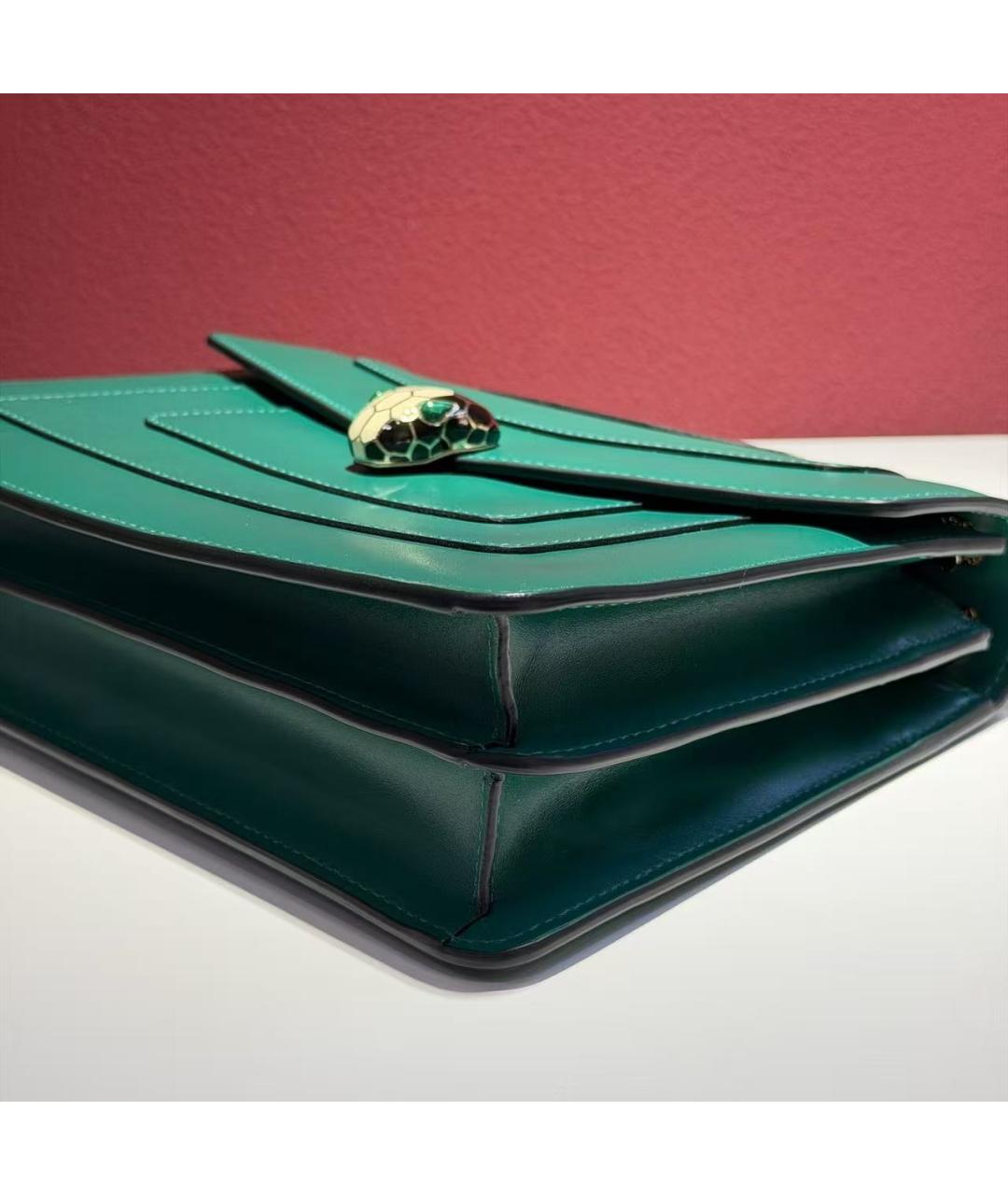 BVLGARI Зеленая кожаная сумка через плечо, фото 4