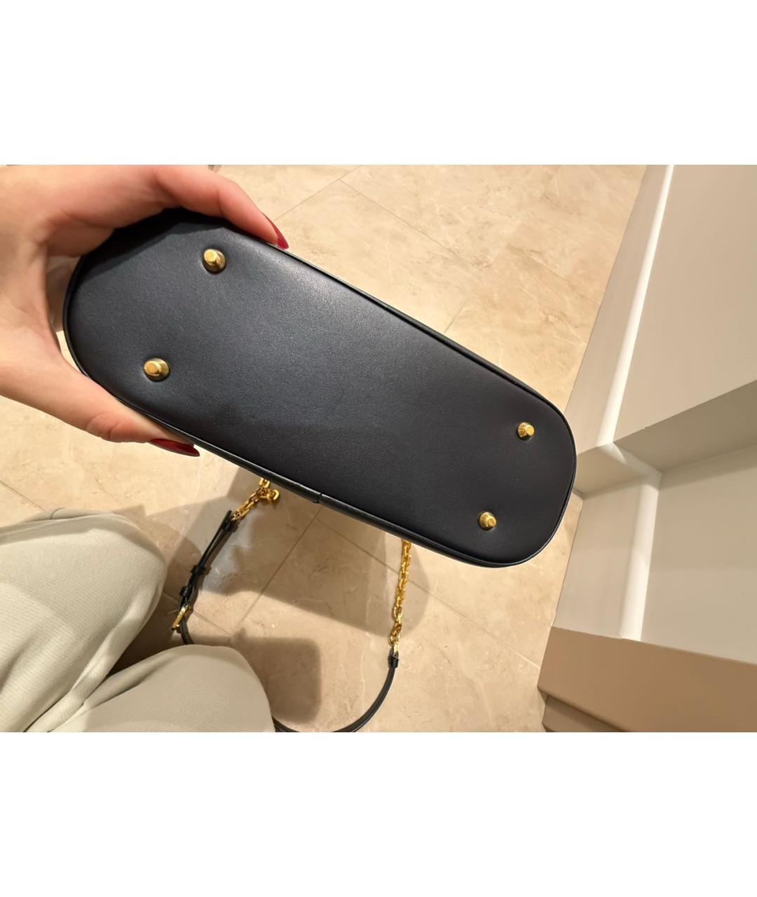 CHRISTIAN DIOR Черная кожаная сумка через плечо, фото 4