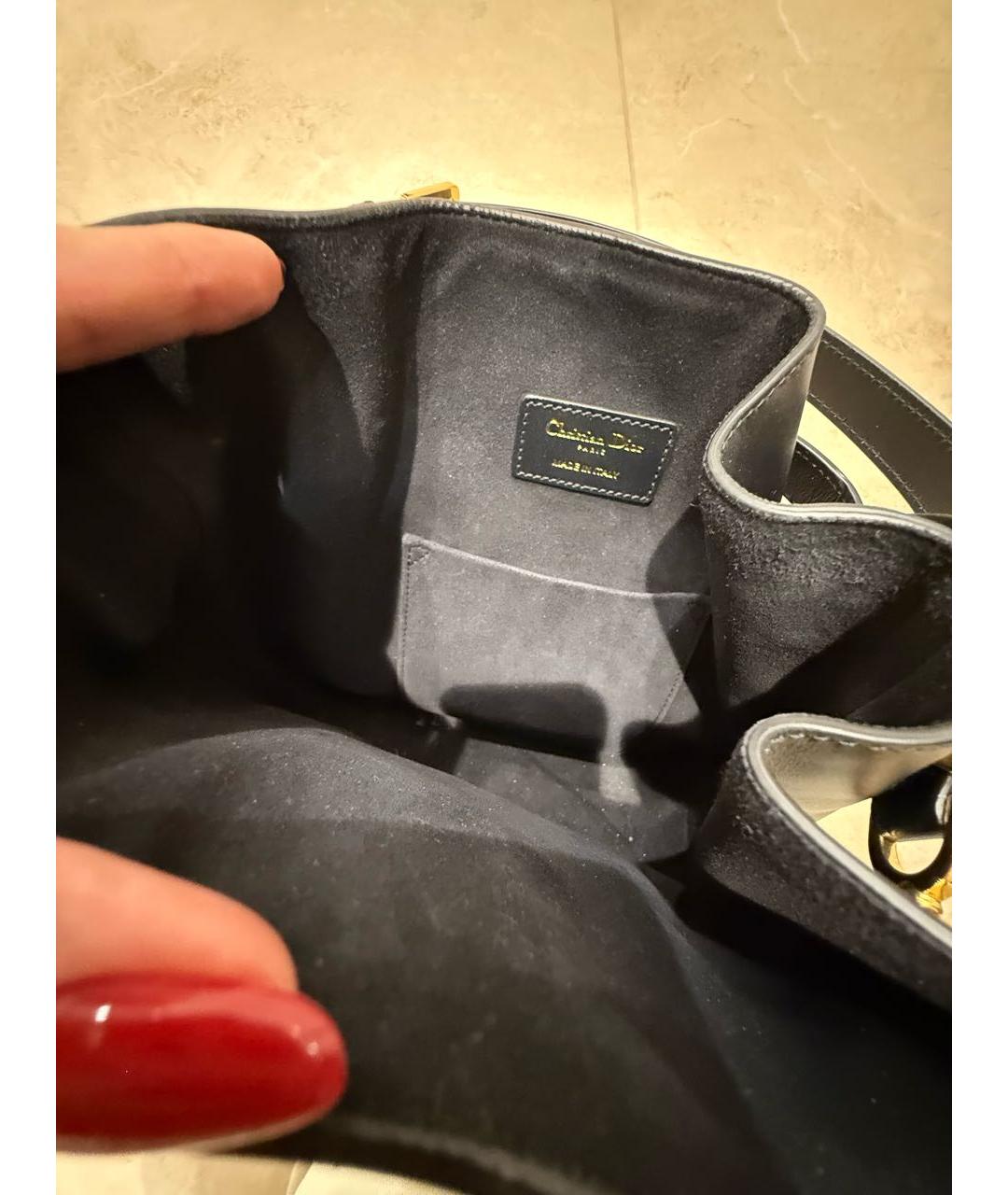 CHRISTIAN DIOR Черная кожаная сумка через плечо, фото 3