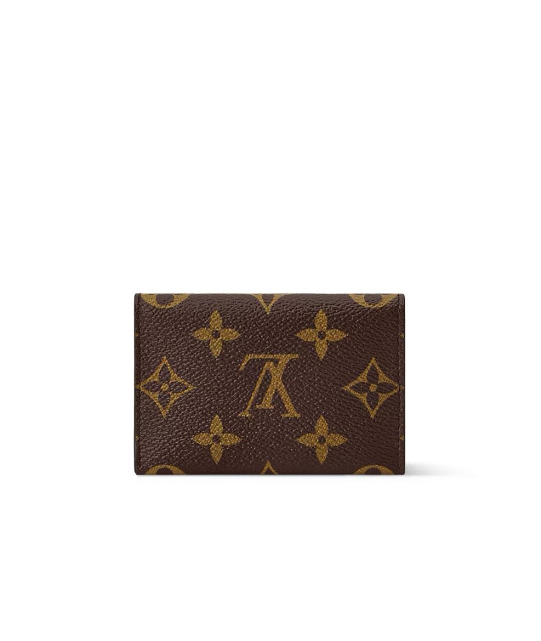 LOUIS VUITTON Коричневый кожаный кардхолдер, фото 3