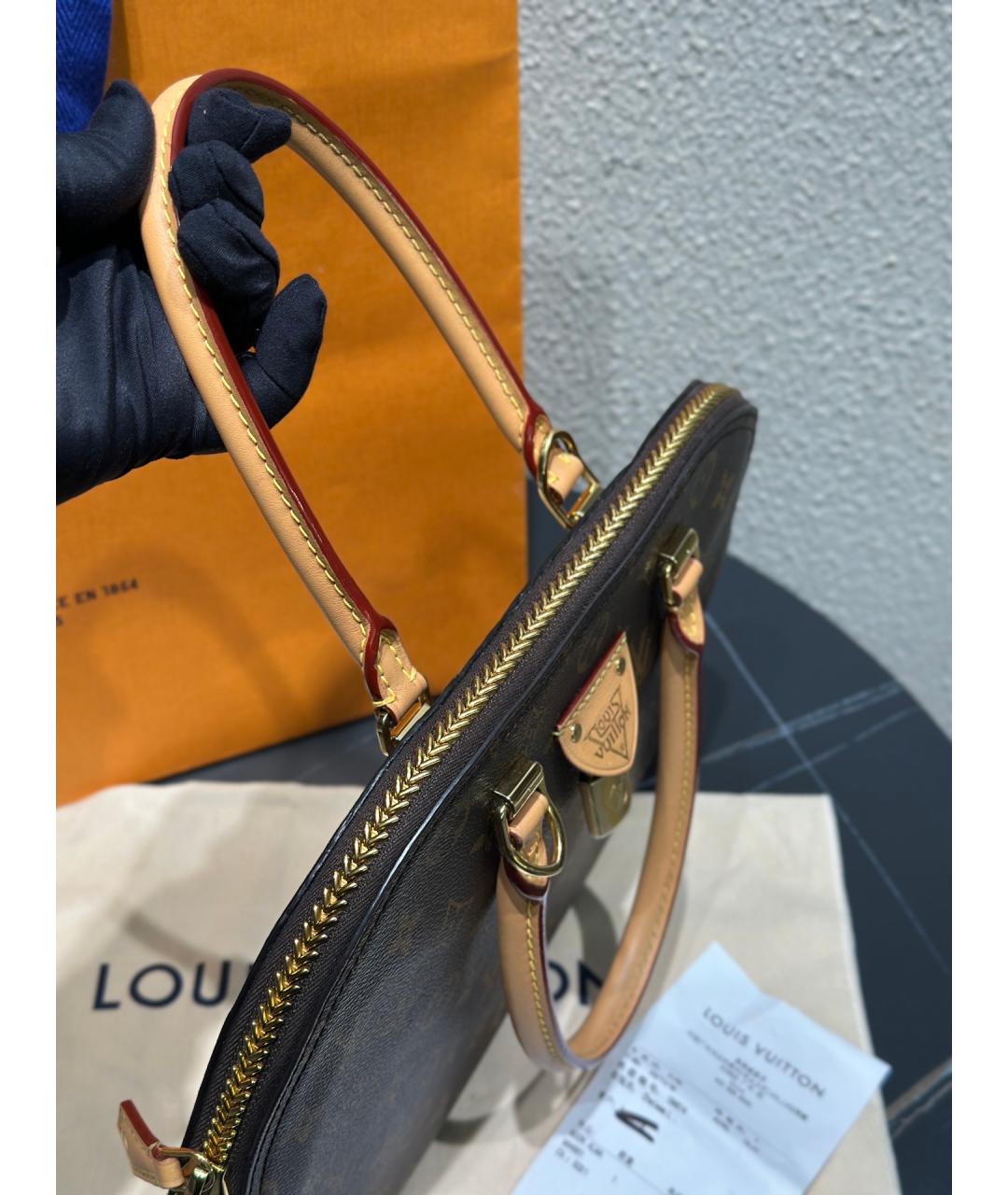 LOUIS VUITTON Коричневая сумка тоут из искусственной кожи, фото 8
